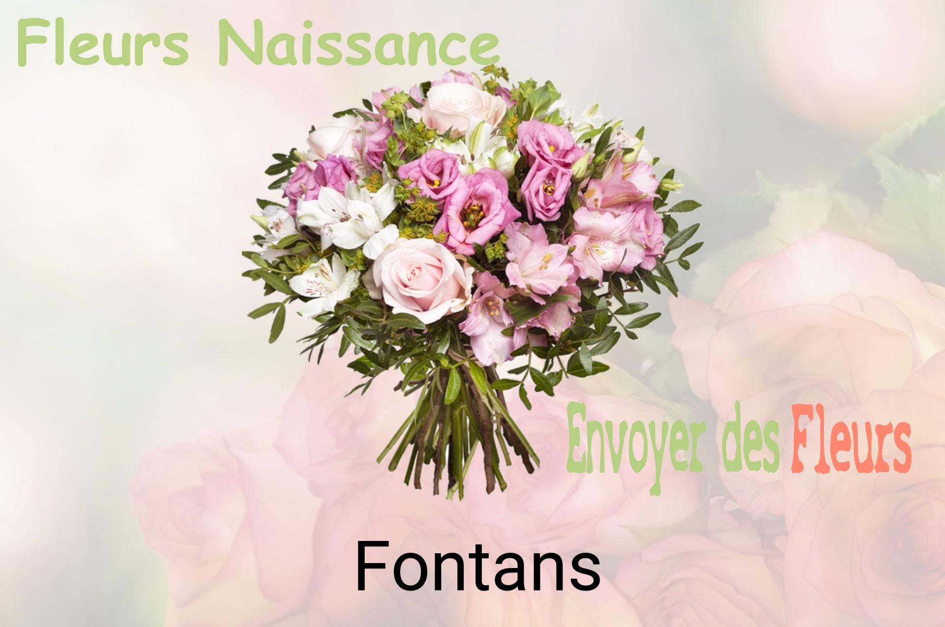 Bouquet de fleurs de naissance livré à Fontans